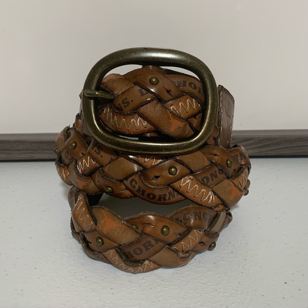 Fossil University of Texas at Austin Longhorn Logo Leather Vintage Belt-Size L